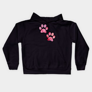 watercolor dog paw pink, watercolor puppy paw watercolour puppy paws Kids Hoodie